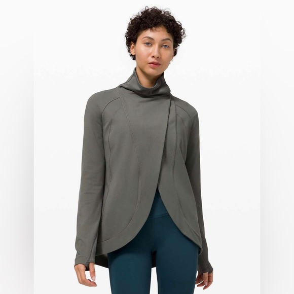 lululemon athletica Sweaters - Lululemon Women’s Rulu Rally Wrap in Gray Sage 6